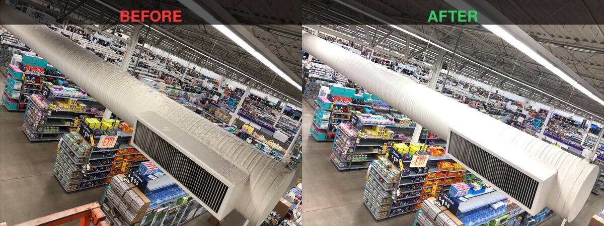 Ductwork before and after